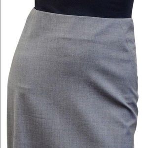 Gray stretch wool skirt